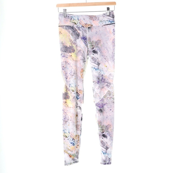 Alala The Captain Multi-color Marble Mesh Ankle Leggings Womens M Athleisure - Picture 1 of 11